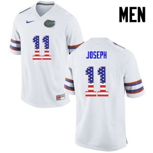 Men's Florida Gators #11 Vosean Joseph NCAA Nike White USA Flag Fashion Authentic Stitched College Football Jersey CCW2862WD